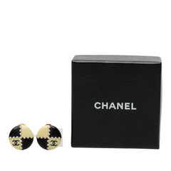 シャネル ココマーク イヤリング 02A ブラック アイボリー系 プラスチック メッキ プラスチックパール レディース CHANEL 中古