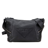 プラダ トライアングルロゴ 斜め掛け ショルダーバッグ 2VH165 ブラック レザー レディース PRADA 【中古】