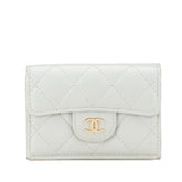 シャネル マトラッセ クラシック スモール フラップ ウォレット 三つ折り財布 AP0231 グレー ラムスキン レディース CHANEL 中古