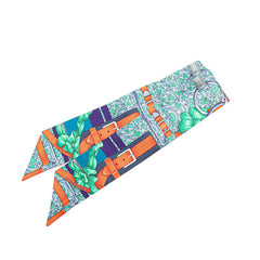 エルメス ツイリー GRAND MANEGE 大調教術 スカーフ ライトブルー レッド マルチカラー シルク レディース HERMES 【中古】