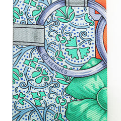 エルメス ツイリー GRAND MANEGE 大調教術 スカーフ ライトブルー レッド マルチカラー シルク レディース HERMES 【中古】