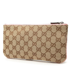 グッチ GGキャンバス ZOO オウム ポーチ 284699 ベージュ ピンク キャンバス レザー PVC レディース GUCCI 中古