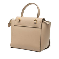 セリーヌ ベルトバッグ ピコ ハンドバッグ ショルダーバッグ 2WAY ベージュ レザー レディース CELINE 【中古】
