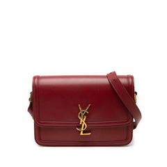 サンローラン YSLロゴ ソルフェリーノ 斜めかけ ショルダーバッグ 634305 レッド レザー レディース SAINT LAURENT 中古