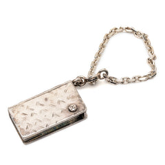 エルメス ネームタグ 本 モチーフ バッグチャーム キーホルダー SV925 シルバー レディース HERMES 【中古】
