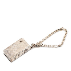 エルメス ネームタグ 本 モチーフ バッグチャーム キーホルダー SV925 シルバー レディース HERMES 【中古】