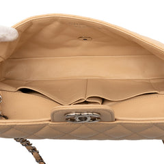 シャネル マトラッセ ココマーク チェーン ショルダーバッグ ベージュ キャビアスキン レディース CHANEL 【中古】