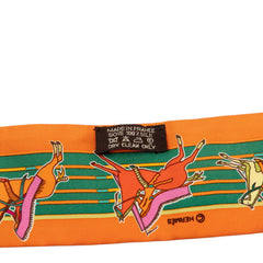 エルメス ツイリー Pani La Shar Pawnee パウニー族の首長 スカーフ オレンジ マルチカラー シルク レディース HERMES 【中古】