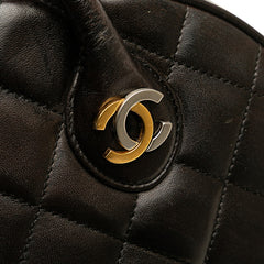 シャネル マトラッセ ココマーク ハンドバッグ ブラック ラムスキン レディース CHANEL 【中古】