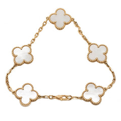ヴァンクリーフ&アーペル ヴィンテージ アルハンブラ ブレスレット VCARA41800 K18YG イエローゴールド マザーオブパール レディース Van Cleef & Arpels 【中古】