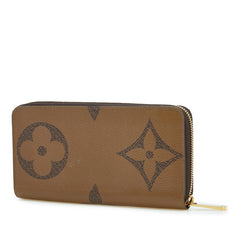ルイ ヴィトン モノグラム ジャイアント リバース 長財布 ラウンドファスナー M69353 ブラウン PVC レザー レディース LOUIS VUITTON 中古