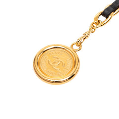 シャネル ココマーク 31 RUE CAMBON PARIS チェーンベルト ゴールド ブラック メッキ レザー レディース CHANEL 【中古】