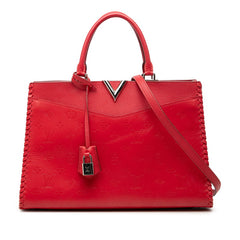 ルイ ヴィトン モノグラム ヴェリージップ トート ハンドバッグ ショルダーバッグ 2WAY レッド レザー レディース LOUIS VUITTON 中古