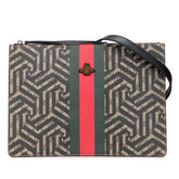 グッチ GGスプリーム カレイド ビー シェリーライン セカンドバッグ ショルダーバッグ 429004 ブラウン レザー レディース GUCCI 【中古】