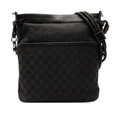 グッチ GGキャンバス ショルダーバッグ 109097 ブラック キャンバス レザー レディース GUCCI 【中古】