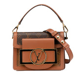 ルイ ヴィトン モノグラム ドーフィーヌ ロックXL ハンドバッグ ショルダーバッグ 2WAY M46537 ブラウン PVC レザー レディース LOUIS VUITTON 【中古】