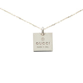 グッチ ロゴプレート チェーン ペンダント ネックレス SV925 シルバー レディース GUCCI 中古
