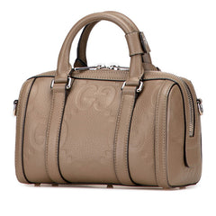 グッチ ジャンボGG ミニダッフル ハンドバッグ ショルダーバッグ 2WAY 725292 グレージュ レザー レディース GUCCI 【中古】