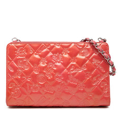 シャネル アイコン チェーン ワンショルダーバッグ ハンドバッグ A37156 ピンク エナメル レザー レディース CHANEL 中古