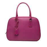 プラダ 三角ロゴプレート ハンドバッグ ピンク レザー レディース PRADA 【中古】