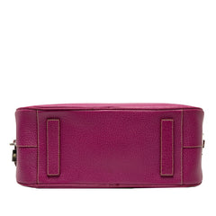 プラダ 三角ロゴプレート ハンドバッグ ピンク レザー レディース PRADA 【中古】