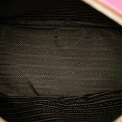 プラダ 三角ロゴプレート ハンドバッグ ピンク レザー レディース PRADA 【中古】