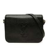サンローラン YSLロゴ 斜めかけ ショルダーバッグ ブラック レザー レディース SAINT LAURENT 中古