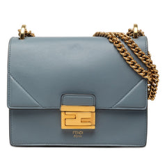 フェンディ キャンユー スモール チェーン ショルダーバッグ 8BT312 ブルー系 レザー レディース FENDI 【中古】