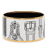 エルメス エマイユ TGM 七宝焼き ベルトモチーフ バングル ゴールド ホワイト メッキ レディース HERMES 【中古】