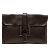 エルメス ジジェPM クラックバッグ セカンドバッグ ブラウン レザー レディース HERMES 【中古】