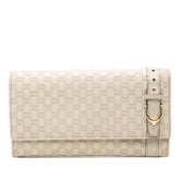 グッチ マイクログッチシマ 長財布 309760 アイボリー レザー レディース GUCCI 【中古】