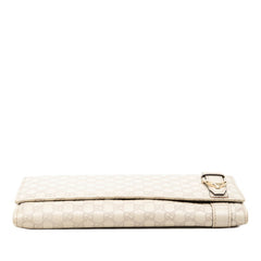 グッチ マイクログッチシマ 長財布 309760 アイボリー レザー レディース GUCCI 【中古】