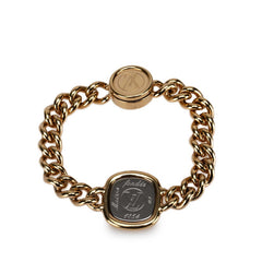 ルイ ヴィトン ID LV ブレス チェーン ブレスレット M61092 ゴールド シルバー メッキ レディース LOUIS VUITTON 【中古】