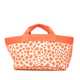 エルメス キッズライン ハンドバッグ オレンジ アイボリー ピンク キャンバス レディース HERMES 【中古】