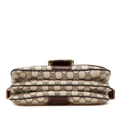 グッチ GGスプリーム ショルダーバッグ ベージュ ブラウン PVC レザー レディース GUCCI 【中古】