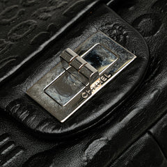 シャネル 2.55 アンリミテッド Wフラップ チェーン ショルダーバッグ ハンドバッグ ブラック レザー レディース CHANEL 【中古】