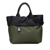 プラダ 三角ロゴプレート リバーシブル ハンドバッグ ショルダーバッグ 2WAY BR4521 カーキグリーン ブラック ナイロン レディース PRADA 【中古】