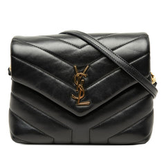 サンローラン YSLロゴ ルル トイバッグ 斜め掛け ショルダーバッグ 467072 ブラック レザー レディース SAINT LAURENT 中古
