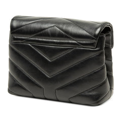 サンローラン YSLロゴ ルル トイバッグ 斜め掛け ショルダーバッグ 467072 ブラック レザー レディース SAINT LAURENT 中古