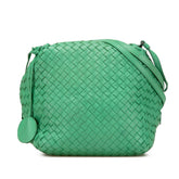 ボッテガヴェネタ イントレチャート 斜め掛け ショルダーバッグ グリーン レザー レディース BOTTEGAVENETA 【中古】
