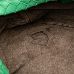 ボッテガヴェネタ イントレチャート 斜め掛け ショルダーバッグ グリーン レザー レディース BOTTEGAVENETA 【中古】