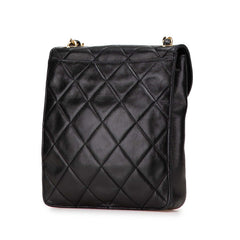 シャネル マトラッセ ココマーク チェーン ショルダーバッグ ブラック ラムスキン レディース CHANEL 【中古】