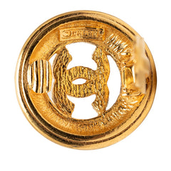 シャネル ココマーク ヴィンテージ ラウンド サークル イヤリング ゴールド メッキ レディース CHANEL 【中古】