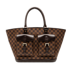 ルイ ヴィトン ダミエ マノスクGM トートバッグ ハンドバッグ N51120 ブラウン PVC レザー レディース LOUIS VUITTON 【中古】