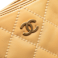 シャネル ワイルドステッチ ココマーク トートバッグ ハンドバッグ ベージュ ラムスキン レディース CHANEL 【中古】