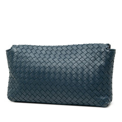 ボッテガヴェネタ イントレチャート 斜め掛け ショルダーバッグ ネイビー レザー レディース BOTTEGAVENETA 【中古】