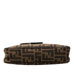 フェンディ ズッカ ハンドバッグ ワンショルダーバッグ ブラウン ブラック キャンバス レザー レディース FENDI 中古