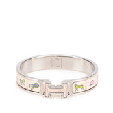 エルメス クリックH PM 馬着 バングル シルバー ベージュ マルチカラー メタル レディース HERMES 【中古】