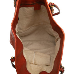 グッチ バンブー トートバッグ ショルダーバッグ 338999 レッド系 ブラウン レザー レディース GUCCI 【中古】