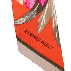 エルメス ツイリー DANSE PACIFIQUE ダンスパシフィック スカーフ オレンジ マルチカラー シルク レディース HERMES 【中古】